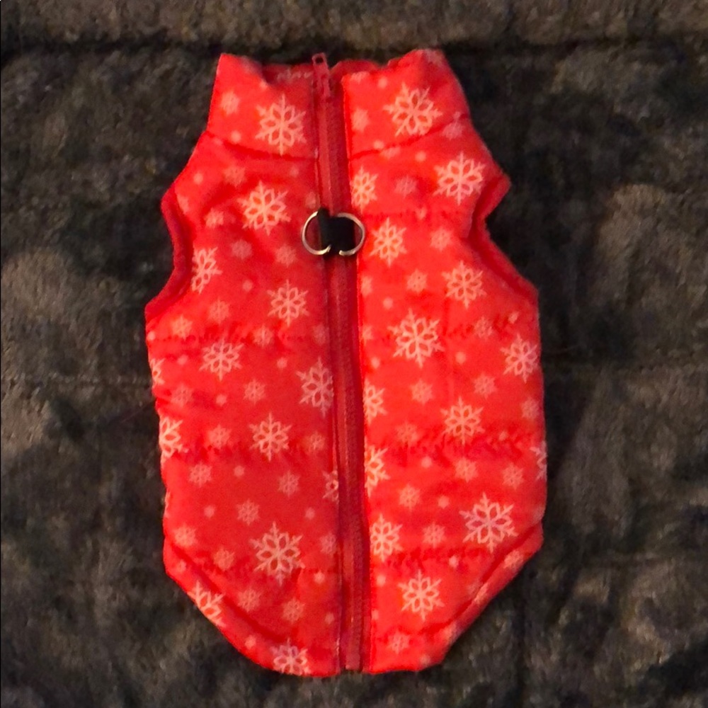 Red Snowflake Dog Coat (Small)